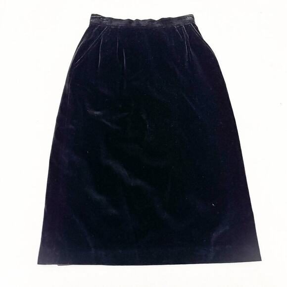 Evan Picone Black Suede Textured Pencil Skirt Pockets VTG Size 4 Petite - Picture 1 of 6